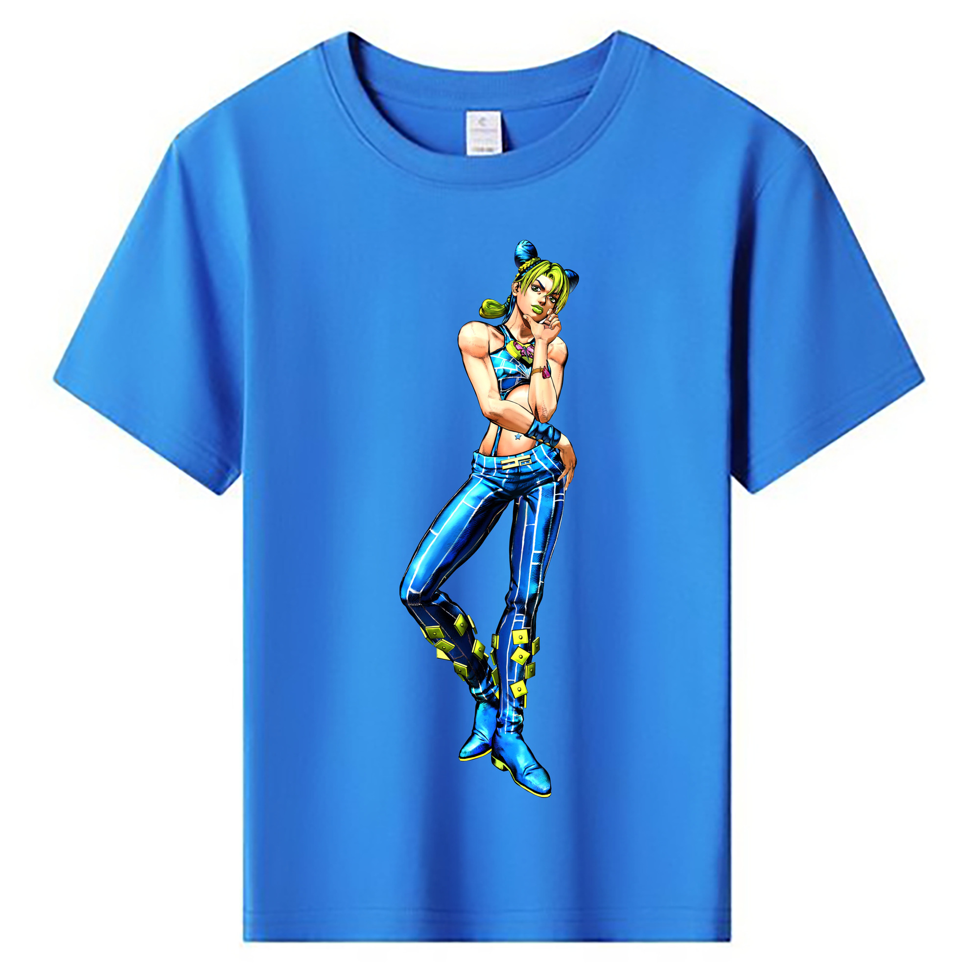 （画像用） "ジョジョの奇妙な冒険 くうじょう ジョリーン JoJo's Bizarre Adventure Jolyne Cujoh " 綿100％キッズTシャツ（フロントプリント）